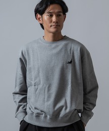 【SIDEWAY STANCE】キャット ワンポイント刺しゅう 裏起毛 クルーネック