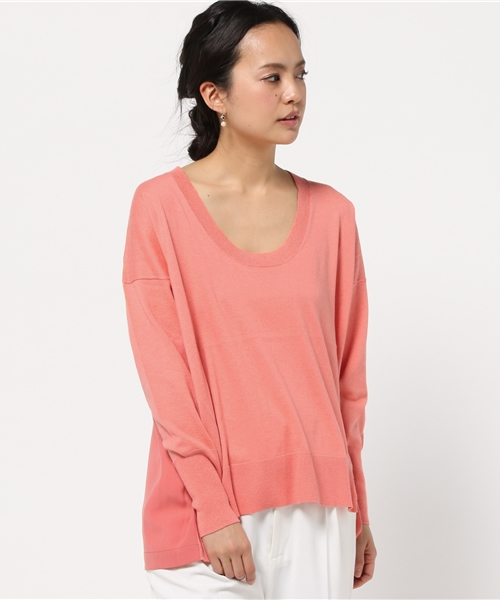 FIGARO Paris(フィガロパリ)の「コットンカシミヤ ドルマンニット◆(ニット/セーター・レディース・グレー/バーガンディー/ホワイト・FREE)」の1枚目の写真