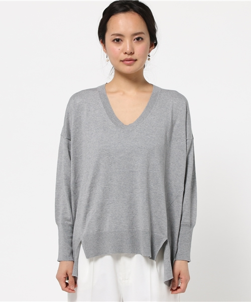 FIGARO Paris(フィガロパリ)の「コットンカシミヤ ドルマンニット◆(ニット/セーター・レディース・グレー/バーガンディー/ホワイト・FREE)」の4枚目の写真