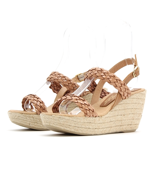 Spick & Span（スピックアンドスパン）の「【Conchisa】レザーメッシュバックストラップエスパ◆（サンダル・レディース・ベージュ/ブラウン・36/37/38）」の2枚目の写真
