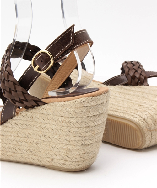Spick & Span（スピックアンドスパン）の「【Conchisa】レザーメッシュバックストラップエスパ◆（サンダル・レディース・ベージュ/ブラウン・36/37/38）」の4枚目の写真