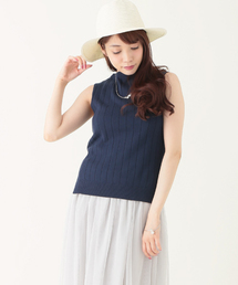 earth music&ecology | ワイドリブボトルネックニットベスト(ニット/セーター)