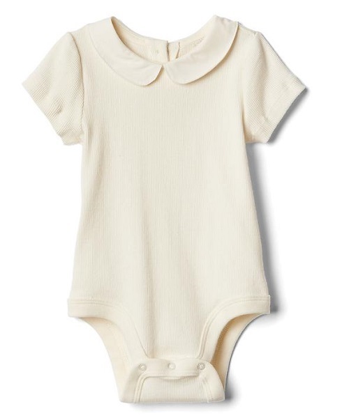 GAP(ギャップ)の「Gap リブニットカラー ボディスーツ(ロンパース・キッズ・ホワイト・70cm/80cm/50cm/90cm/60cm)」の1枚目の写真
