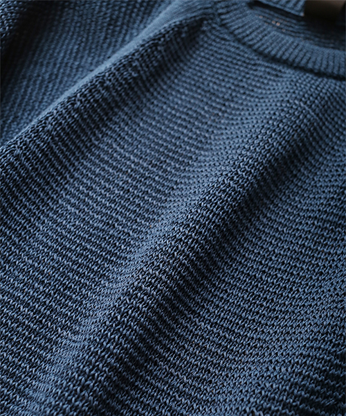SHAREEF（シャリーフ）の「IRREGULAR KNITTING DOLMAN P/O（ニット/セーター・メンズ・ブラック/ダークグリーン/パープル・1/2）」の7枚目の写真