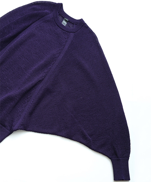 SHAREEF（シャリーフ）の「IRREGULAR KNITTING DOLMAN P/O（ニット/セーター・メンズ・ブラック/ダークグリーン/パープル・1/2）」の14枚目の写真