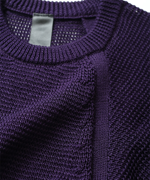 SHAREEF（シャリーフ）の「IRREGULAR KNITTING DOLMAN P/O（ニット/セーター・メンズ・ブラック/ダークグリーン/パープル・1/2）」の16枚目の写真