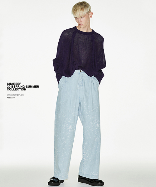 SHAREEF（シャリーフ）の「IRREGULAR KNITTING DOLMAN P/O（ニット/セーター・メンズ・ブラック/ダークグリーン/パープル・1/2）」の12枚目の写真