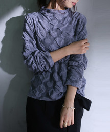 antiqua | ドットボトルネックトップス(Tシャツ/カットソー)