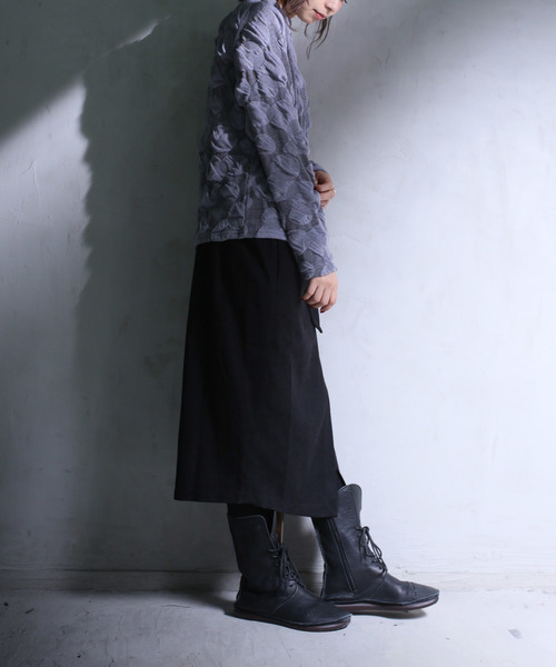 antiqua（アンティカ）の「ドットボトルネックトップス（Tシャツ/カットソー・レディース・ブラック/グレー・FREE）」の6枚目の写真