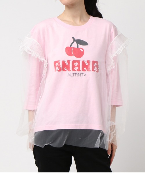 RNA(アールエヌエー)の「M0853 チェリープリントチュールコンビTシャツ(Tシャツ/カットソー・レディース・ホワイト/ピンク/ブラック・MEDIUM)」の21枚目の写真
