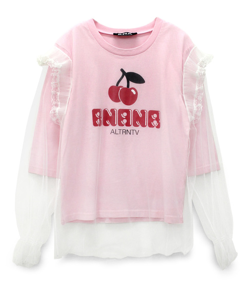 RNA(アールエヌエー)の「M0853 チェリープリントチュールコンビTシャツ(Tシャツ/カットソー・レディース・ホワイト/ピンク/ブラック・MEDIUM)」の22枚目の写真