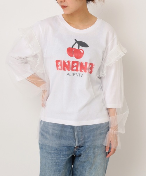 RNA(アールエヌエー)の「M0853 チェリープリントチュールコンビTシャツ(Tシャツ/カットソー・レディース・ホワイト/ピンク/ブラック・MEDIUM)」の19枚目の写真