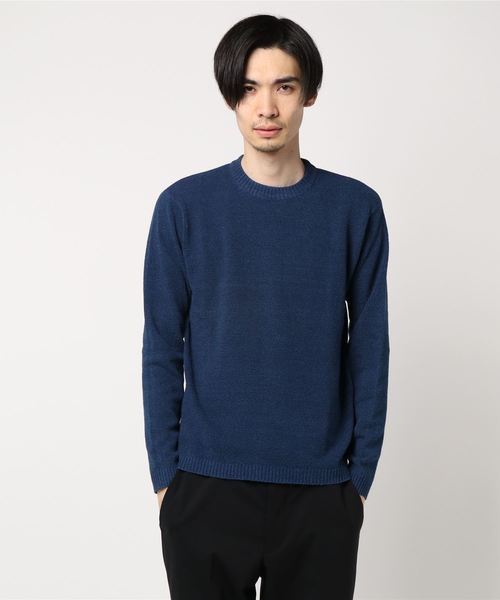 SHIPS（シップス）の「SU: ブークレ インディゴプルオーバーニット■（ニット/セーター・メンズ・ブルー/ネイビー/コバルトブルー・SMALL/MEDIUM/LARGE/X-LARGE）」の3枚目の写真