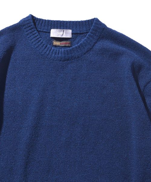 SHIPS（シップス）の「SU: ブークレ インディゴプルオーバーニット■（ニット/セーター・メンズ・ブルー/ネイビー/コバルトブルー・SMALL/MEDIUM/LARGE/X-LARGE）」の4枚目の写真