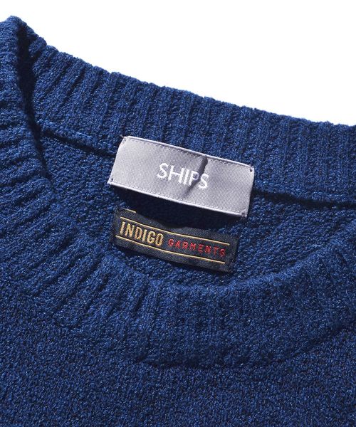 SHIPS（シップス）の「SU: ブークレ インディゴプルオーバーニット■（ニット/セーター・メンズ・ブルー/ネイビー/コバルトブルー・SMALL/MEDIUM/LARGE/X-LARGE）」の5枚目の写真