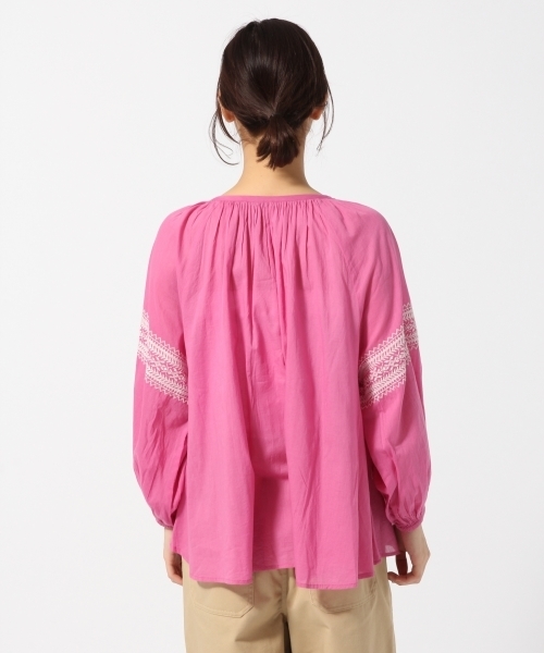 LOWRYS FARM(ローリーズファーム)の「シシュウブラウス/LS 785958 (シャツ/ブラウス・レディース・ブラウン/オフホワイト/ピンク・FREE)」の6枚目の写真