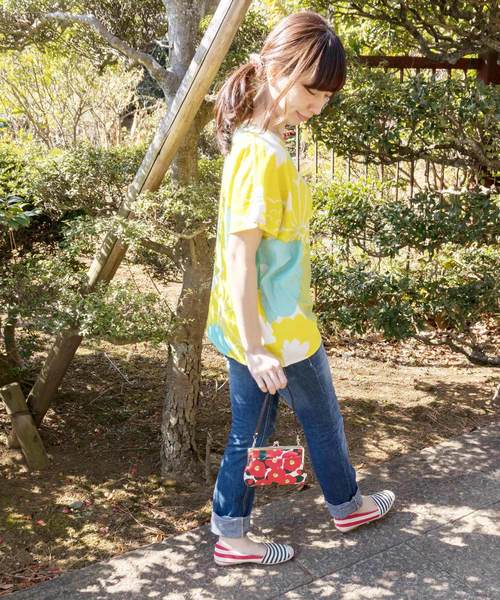 カヤ（カヤ）の「【カヤ】帆布堂 花衣がま口ハンドバッグ（ハンドバッグ・レディース・ブルー/グリーン/レッド/オレンジ/ピンク・FREE）」の10枚目の写真