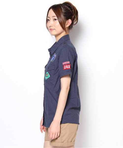 WEGO（ウィゴー）の「WEGO/ボーイスカウトシャツ（S）（シャツ/ブラウス・レディース・カーキ/ネイビー/ライトピンク・FREE）」の5枚目の写真