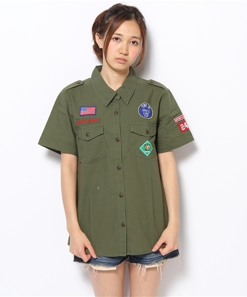 WEGO（ウィゴー）の「WEGO/ボーイスカウトシャツ（S）（シャツ/ブラウス・レディース・カーキ/ネイビー/ライトピンク・FREE）」の17枚目の写真