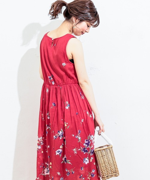 natural couture（ナチュラルクチュール）の「コットンボイルフラワーワンピ（ワンピース・レディース・オフホワイト/ブラック/レッド・FREE）」の14枚目の写真