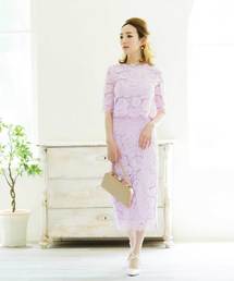 カットワークレースタイトワンピース