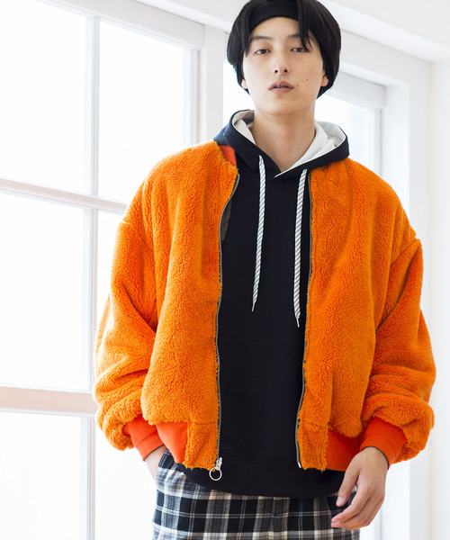 WEGO(ウィゴー)の「WEGO/リバーシブルボアMA-1(MA-1・メンズ・ワイン/マスタード/オレンジ/ベージュ系その他/ブラック・MEDIUM/LARGE)」の1枚目の写真