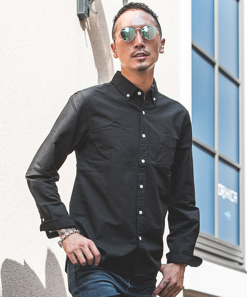 JOKER（ジョーカー）の「長袖シャツ メンズ トップス シャツ  長袖　オックスフォード カッターシャツ　　コットン ボタン チェック柄 ストライプ（シャツ/ブラウス・メンズ・サックスブルー/ワイン/グレー/ピンク/ブルー系その他/ブラック/ブラック系その他2/ネイビー/ブルー系その他2/ブラック系その他/ホワイト・L/LL/M）」の3枚目の写真