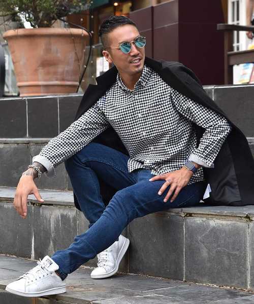 JOKER（ジョーカー）の「長袖シャツ メンズ トップス シャツ  長袖　オックスフォード カッターシャツ　　コットン ボタン チェック柄 ストライプ（シャツ/ブラウス・メンズ・サックスブルー/ワイン/グレー/ピンク/ブルー系その他/ブラック/ブラック系その他2/ネイビー/ブルー系その他2/ブラック系その他/ホワイト・L/LL/M）」の14枚目の写真