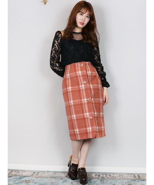 dazzlin(ダズリン)の「ブラッシュチェックスカート(スカート・レディース・ピンク/ネイビー/ブラウン・SMALL/MEDIUM)」の13枚目の写真