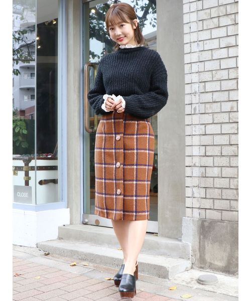 dazzlin(ダズリン)の「ブラッシュチェックスカート(スカート・レディース・ピンク/ネイビー/ブラウン・SMALL/MEDIUM)」の18枚目の写真