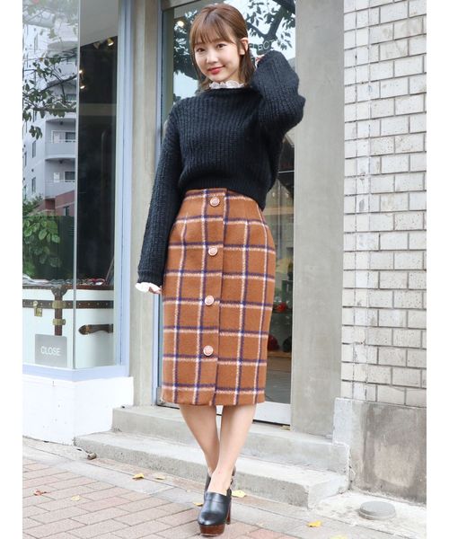 dazzlin(ダズリン)の「ブラッシュチェックスカート(スカート・レディース・ピンク/ネイビー/ブラウン・SMALL/MEDIUM)」の9枚目の写真