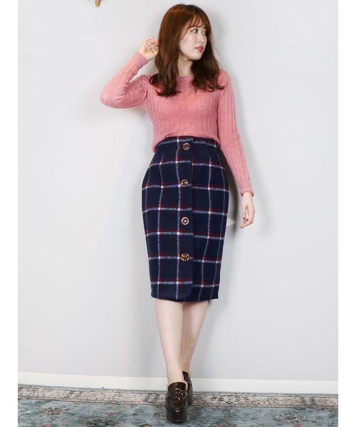 dazzlin(ダズリン)の「ブラッシュチェックスカート(スカート・レディース・ピンク/ネイビー/ブラウン・SMALL/MEDIUM)」の14枚目の写真