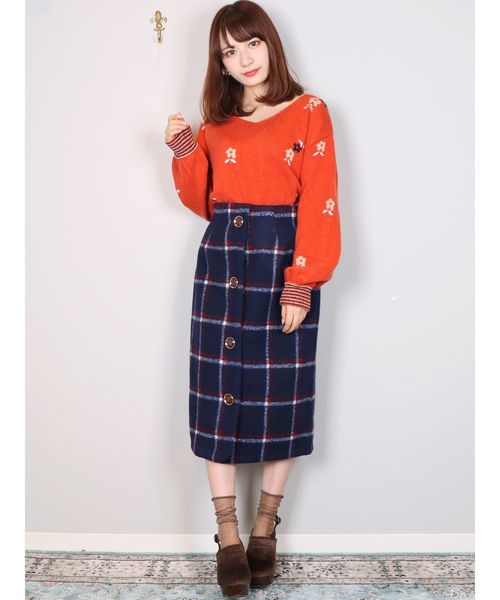 dazzlin(ダズリン)の「ブラッシュチェックスカート(スカート・レディース・ピンク/ネイビー/ブラウン・SMALL/MEDIUM)」の19枚目の写真