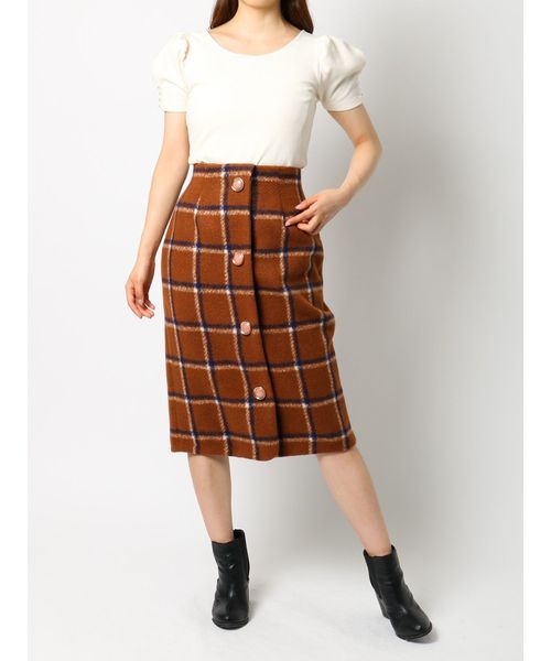 dazzlin(ダズリン)の「ブラッシュチェックスカート(スカート・レディース・ピンク/ネイビー/ブラウン・SMALL/MEDIUM)」の22枚目の写真