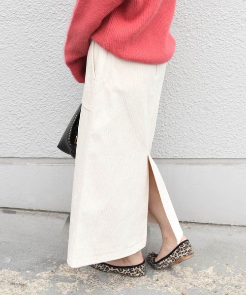 SHIPS（シップス）の「コーデュロイベルトスカート（スカート・レディース・ネイビー/オフホワイト/キャメル・38/36）」の14枚目の写真