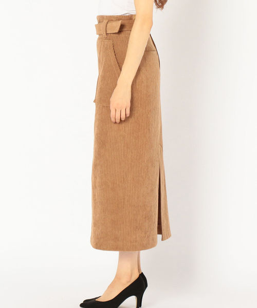 SHIPS（シップス）の「コーデュロイベルトスカート（スカート・レディース・ネイビー/オフホワイト/キャメル・38/36）」の6枚目の写真