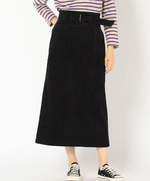 SHIPS（シップス）の「コーデュロイベルトスカート（スカート・レディース・ネイビー/オフホワイト/キャメル・38/36）」の13枚目の写真