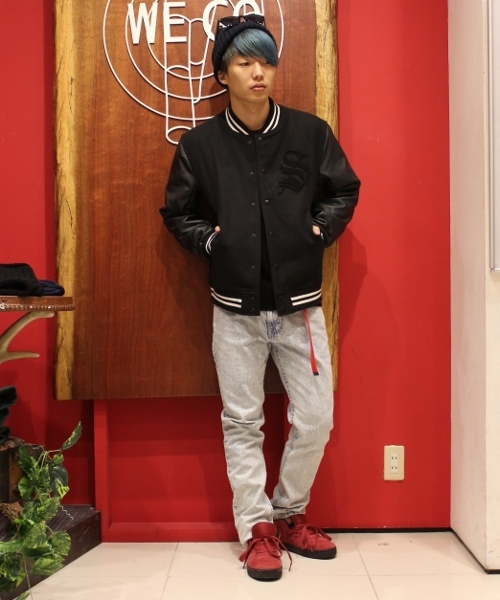 WEGO（ウィゴー）の「WEGO/メルトンスタジャン（スタジャン・メンズ・ブラック/ダークグレー/ブルー・MEDIUM/LARGE）」の20枚目の写真