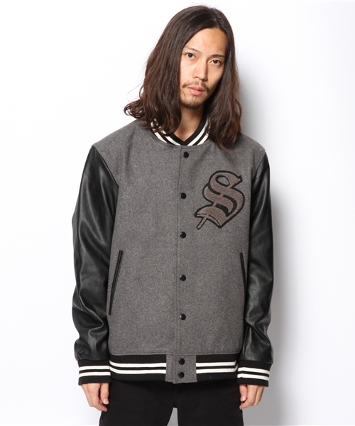 WEGO（ウィゴー）の「WEGO/メルトンスタジャン（スタジャン・メンズ・ブラック/ダークグレー/ブルー・MEDIUM/LARGE）」の4枚目の写真