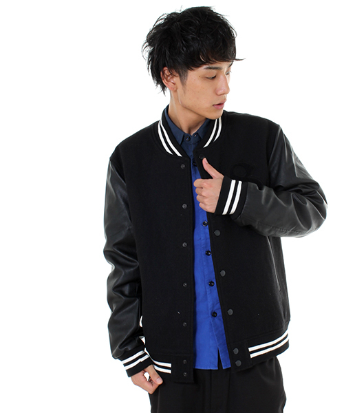 WEGO（ウィゴー）の「WEGO/メルトンスタジャン（スタジャン・メンズ・ブラック/ダークグレー/ブルー・MEDIUM/LARGE）」の15枚目の写真