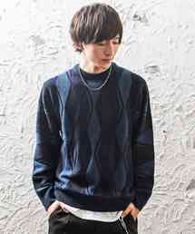 MinoriTY | レトロダイヤ柄クルーニット(ニット/セーター)