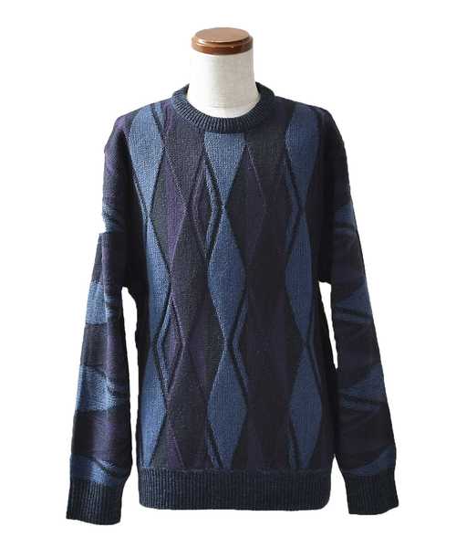 MinoriTY（マイノリティ）の「レトロダイヤ柄クルーニット（ニット/セーター・メンズ・杢グレー/ブラウン/グリーン/ネイビー・M/L）」の11枚目の写真