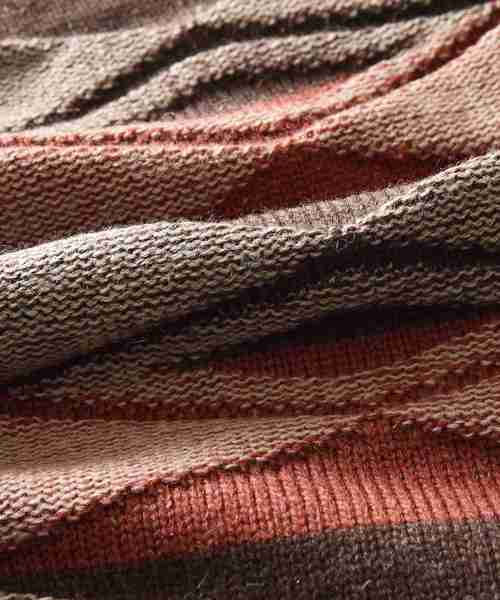 MinoriTY（マイノリティ）の「レトロダイヤ柄クルーニット（ニット/セーター・メンズ・杢グレー/ブラウン/グリーン/ネイビー・M/L）」の6枚目の写真