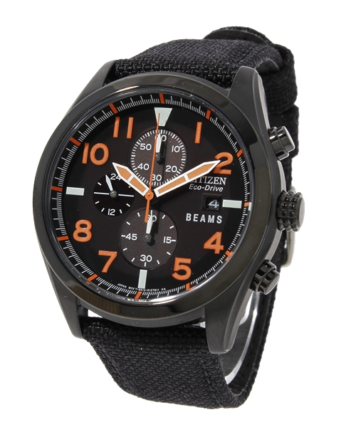CITIZEN Eco-Drive メンズ 腕時計 ブラック オレンジ CITIZEN 