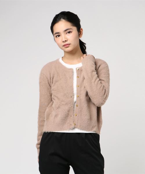 Cheek(チーク)の「シャギークルーネックカーディガン(ニット/セーター・レディース・ネイビー/ブルー/モカ・MEDIUM)」の11枚目の写真