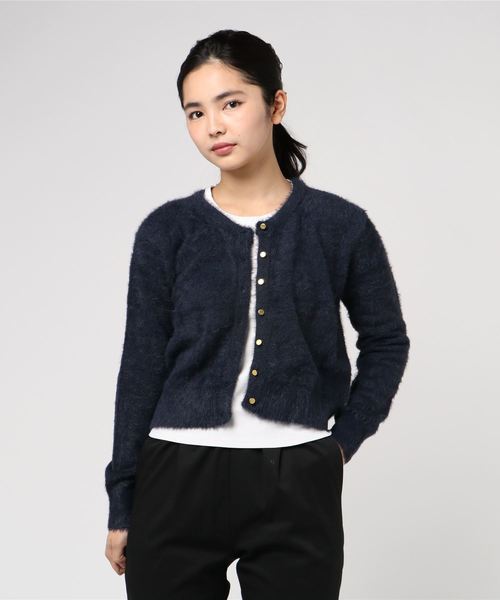Cheek(チーク)の「シャギークルーネックカーディガン(ニット/セーター・レディース・ネイビー/ブルー/モカ・MEDIUM)」の10枚目の写真