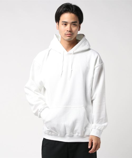 GILDAN（ギルダン）の「GILDAN/ギルダン　PULLOVER PARKER（パーカー・メンズ・ライトグレー/ライトブルー/ブラック/ネイビー/グレー/レッド/ゴールド/オレンジ系その他/ライトピンク/ワイン/ホワイト・SMALL/MEDIUM/LARGE/X-LARGE）」の2枚目の写真