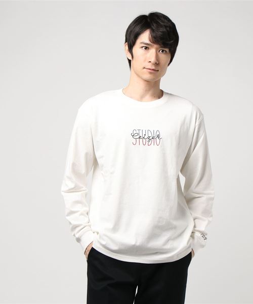 ABAHOUSE（アバハウス）の「【CEIZER×ABAHOUSE/別注】ロゴ刺繍Tシャツ（Tシャツ/カットソー・メンズ・オレンジ/ブラック/オフホワイト・44/46/48）」の2枚目の写真