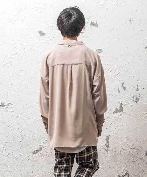 MinoriTY（マイノリティ）の「ショールカラープルオーバーシャツ ビッグシルエット（シャツ/ブラウス・メンズ・ネイビー/グレー/ベージュ・M/L）」の8枚目の写真