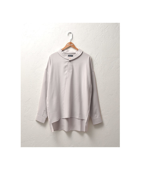 MinoriTY（マイノリティ）の「ショールカラープルオーバーシャツ ビッグシルエット（シャツ/ブラウス・メンズ・ネイビー/グレー/ベージュ・M/L）」の9枚目の写真